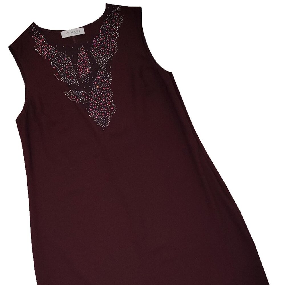 Spanish Sangria Embellished Women's Deep-garnet Dress